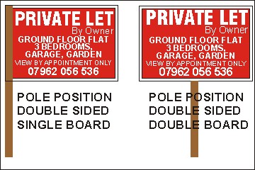 Pole Positions for Double sided property boards