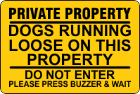 Warning Dogs Loose Ring Bell