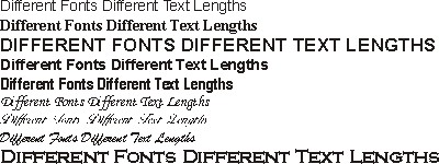 Different Fonts have Different Text lengths