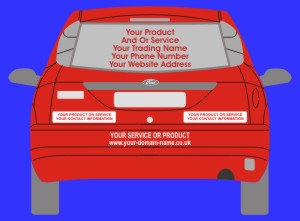 Self adhesive Vinyl Rear Window and Bumber Signs for advertising your services