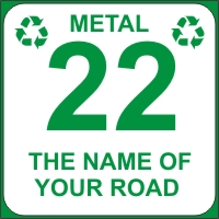 Identify your Wheelie and Metal Recycle Bins with your House number and street name
