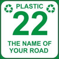 Identify your Wheelie and Paper Recycle Bins with your House number and street name