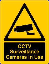 45-200mm CCTV  Warning 24 Hour Recording White Square Sign Sticker Safety 